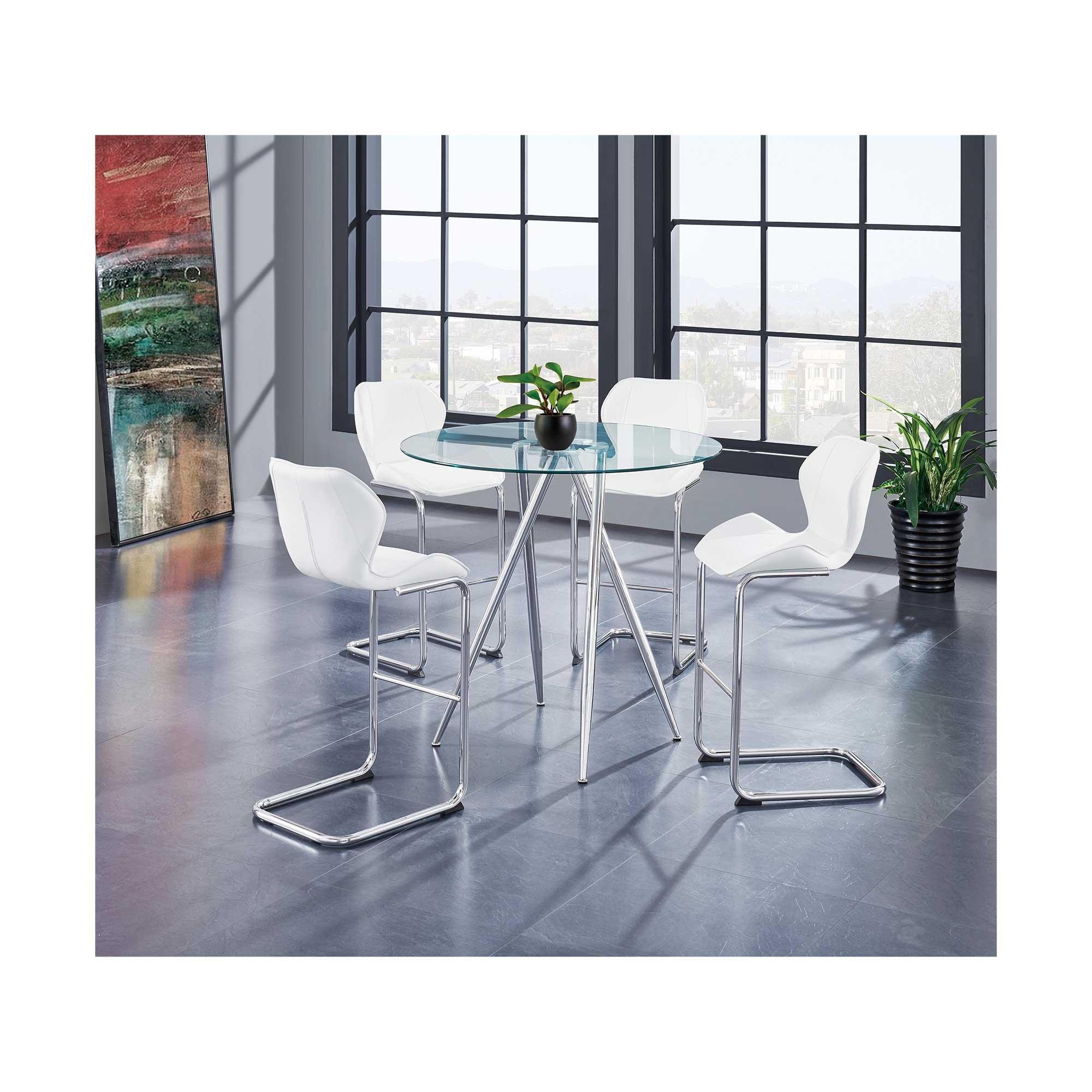 Round glass bar discount height dining table